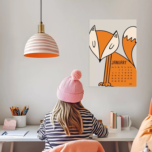 2026 Takvim, Sevimli Hayvanlar Duvar Takvimi, A4 Poster Takvim, 33x48 cm Poster Takvim, Renkli ve Eğlenceli - 3