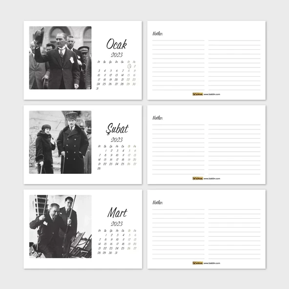 2026 Atatürk Takvimi, Atatürk Masa Takvimi, 2026 Takvim - Resim 3