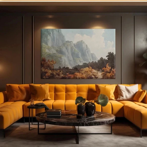 Dağların Manzarası Kanvas Tablo - Resim 2