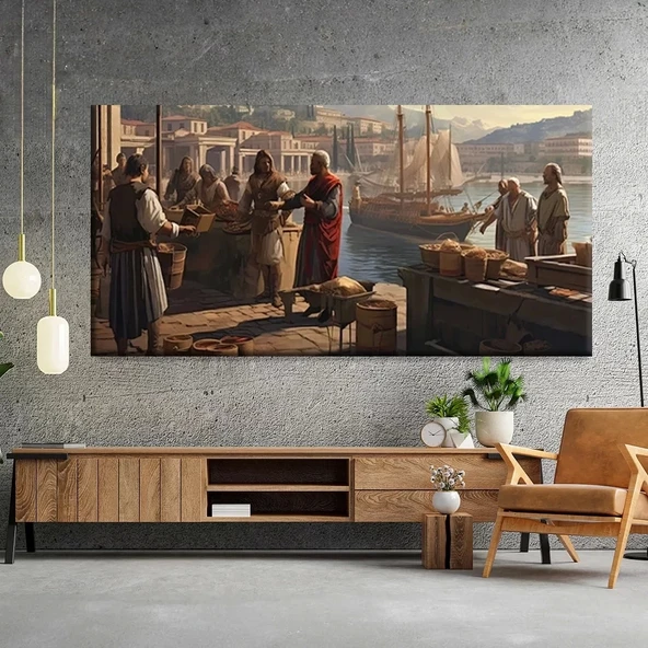 Balıkçı İskelesi Kanvas Tablo - Resim 2