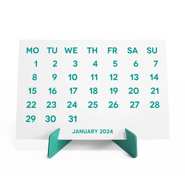 2026 Takvimi, 2026 Masa Takvimi Yeşil Renk, 2026 Calendar, 2026 Desk Calendar Green Color - Resim 2