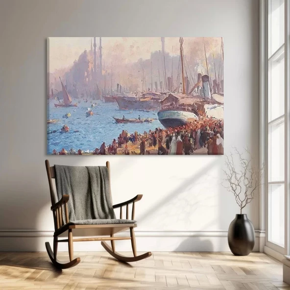 Liman Şehri İzlenimleri Kanvas Tablo - Resim 2