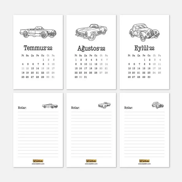 Klasik Arabalar 2026 Takvimi - Masa Takvimi - Resim 5