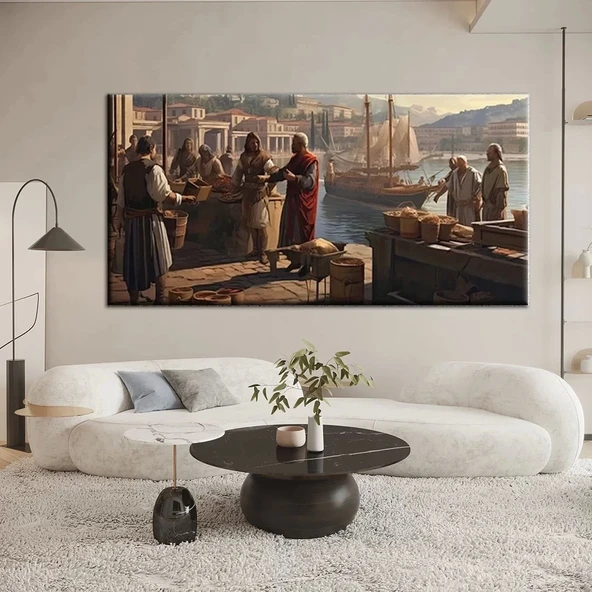 Balıkçı İskelesi Kanvas Tablo ürün görseli