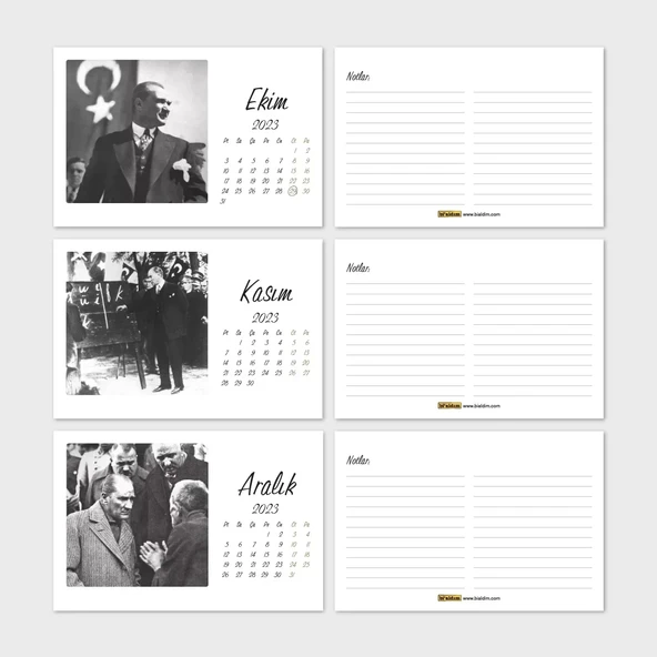 2026 Atatürk Takvimi, Atatürk Masa Takvimi, 2026 Takvim - Resim 6