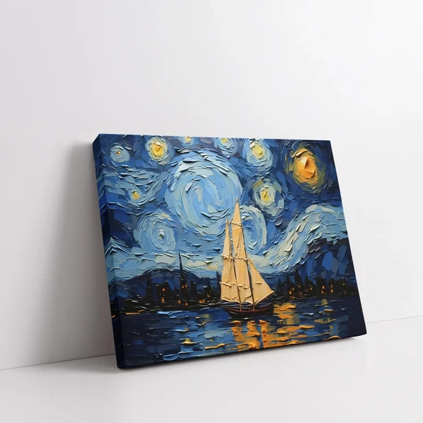 Geceye Yelken Açan Kanvas Tablo - Resim 3