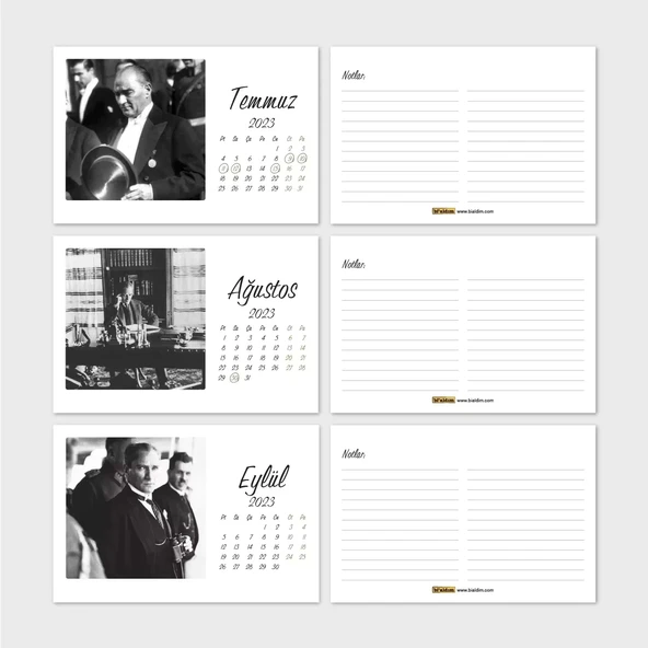 2026 Atatürk Takvimi, Atatürk Masa Takvimi, 2026 Takvim - Resim 5