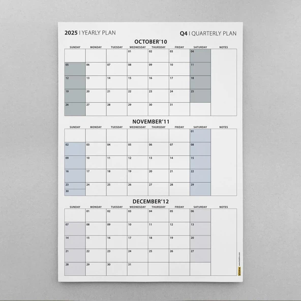 Amerikan Standardı Takvim, Üç Aylık Planlayıcı 2026 Duvar Takvimi Seti, 90 Günlük Planlama, 2026 Duvar Planlayıcı Takvim - Resim 7