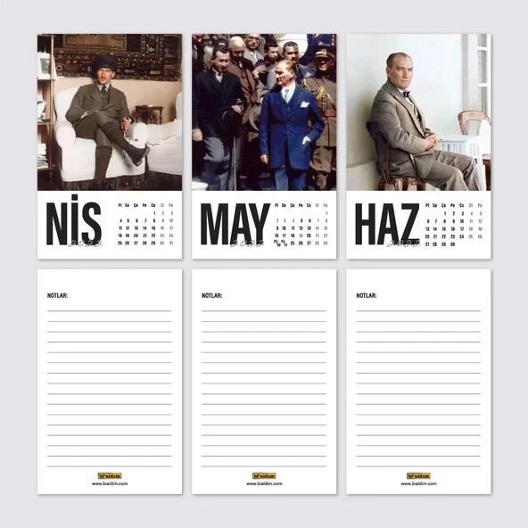 2026 Atatürk Takvimi, Renkli Atatürk Fotoğraflı Takvim, 2026 Takvim, 2026 Masa Takvimi - Resim 4