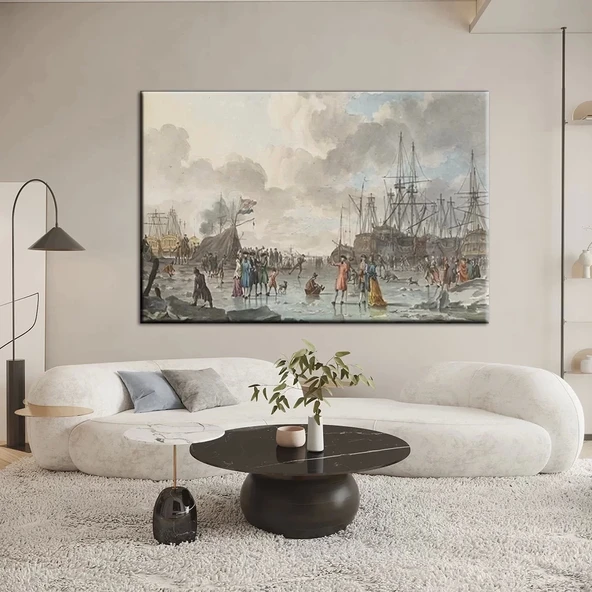 Limanın Sabahı Kanvas Tablo ürün görseli