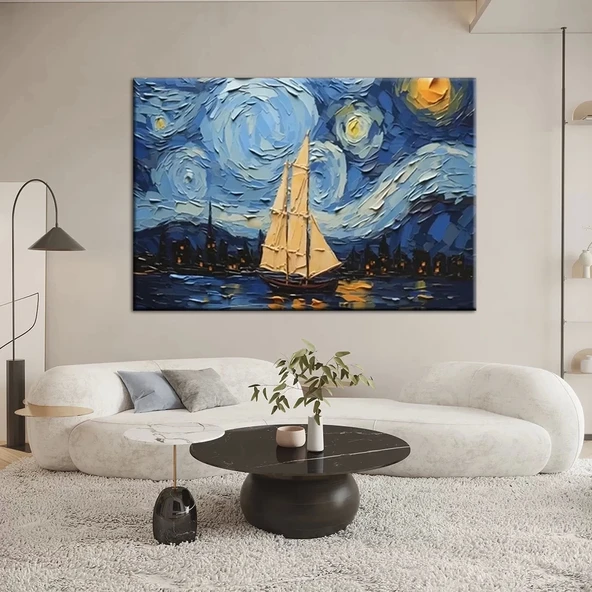 Geceye Yelken Açan Kanvas Tablo ürün görseli