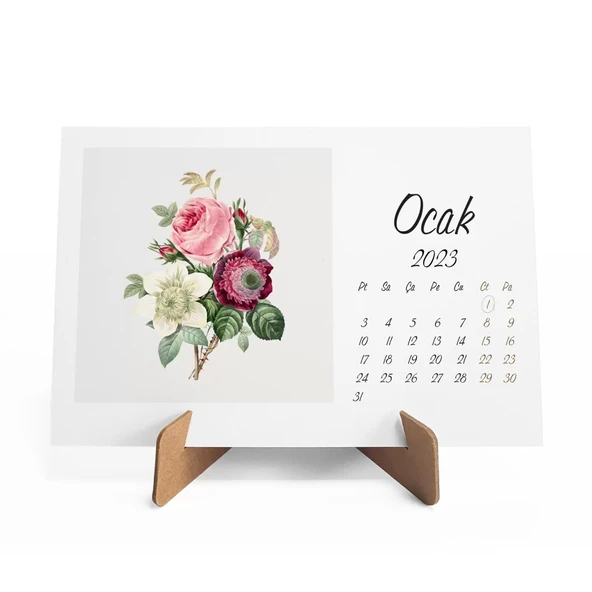 Çiçekli Takvim, 2026 Masa Takvimi, Çiçek Fotoğraflı Takvim - Resim 2