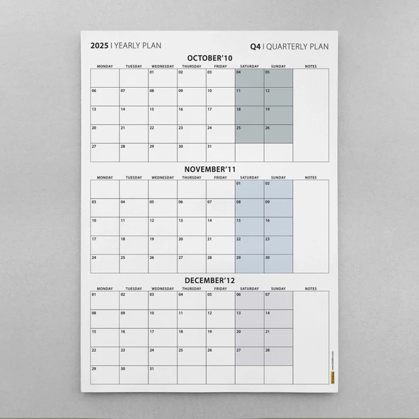 Üç Aylık Planlayıcı 2026 Duvar Takvimi Seti, 90 Günlük Planlama, 2026 Duvar Planlayıcı Takvim, Boho Renkler, 12 Hafta Pl - Resim 7