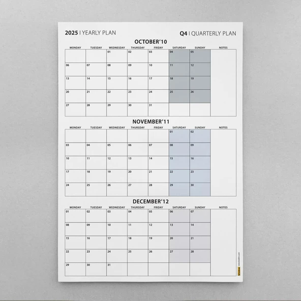 Üç Aylık Planlayıcı 2026 Duvar Takvimi Seti, 90 Günlük Planlama, 2026 Duvar Planlayıcı Takvim, Boho Renkler, 12 Hafta Pl - Resim 7