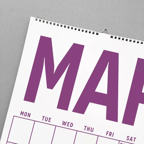 2026 Aylık Planlayıcı Duvar Takvimi, 33X48 cm, A4, Spiralli Takvim, Doğanın Renkleri - Resim 3