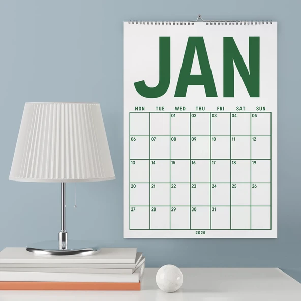 2026 Aylık Planlayıcı Duvar Takvimi, 33X48 cm, A4, Spiralli Takvim, Doğanın Renkleri ürün görseli 1