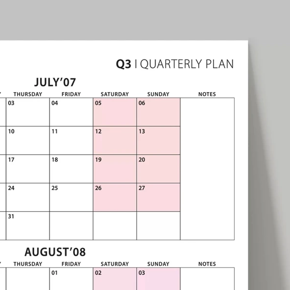 Üç Aylık Planlayıcı 2026 Duvar Takvimi Seti, 90 Günlük Planlama, 2026 Duvar Planlayıcı Takvim, Boho Renkler, 12 Hafta Pl - Resim 6