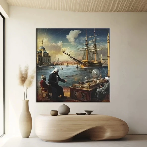 Deniz Feneri Yanında Kanvas Tablo ürün görseli