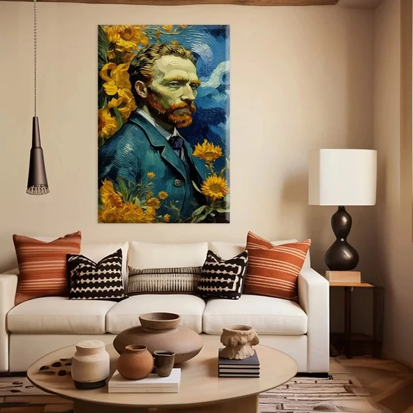 Güneş Çiçekleri Arasında Kanvas Tablo - Resim 2