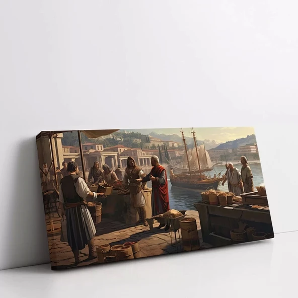 Balıkçı İskelesi Kanvas Tablo - Resim 3