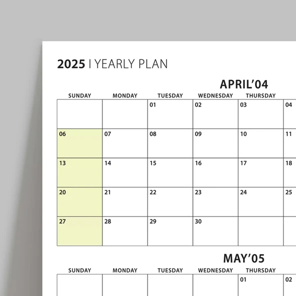 Amerikan Standardı Takvim, Üç Aylık Planlayıcı 2026 Duvar Takvimi, Nisan - Haziran 2026, 90 Günlük Planlama, Yılın İkinc - Resim 4