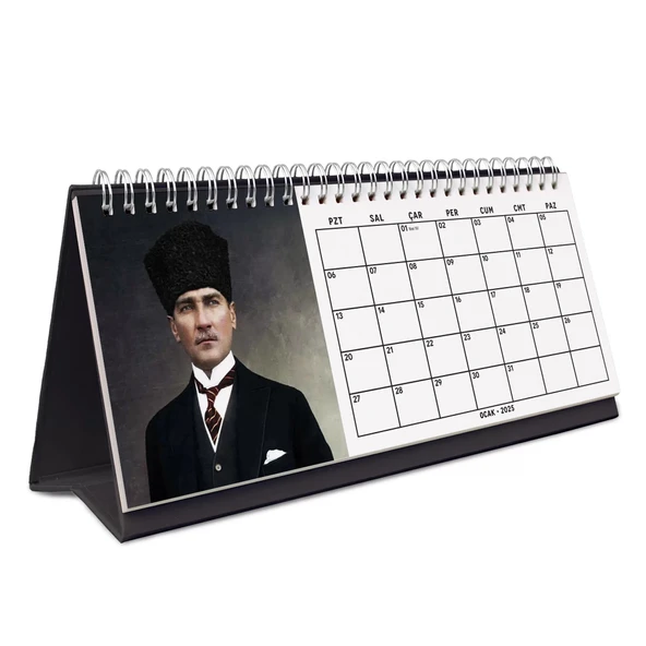 2026 Atatürk Fotoğraflı Takvim, Aylık Planlayıcı Takvim, Çift Taraflı Takvimi - Resim 3