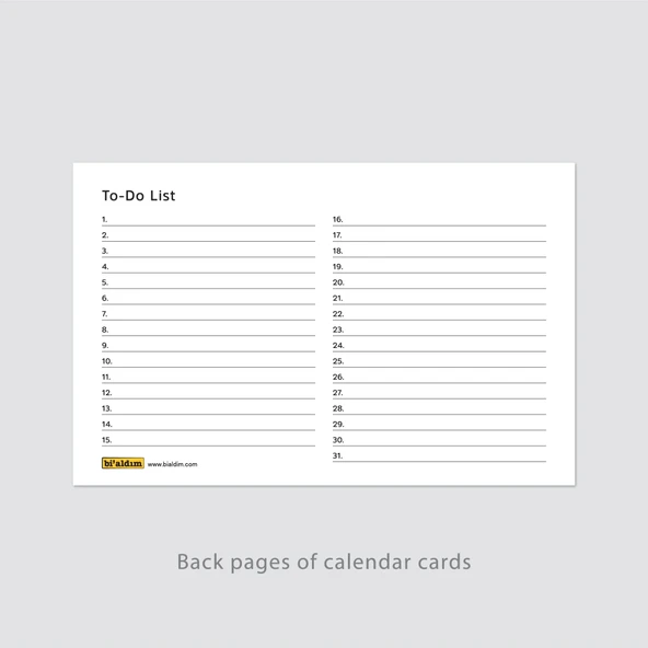 Amerikan Standardı 2026 Masa Takvimi(Pazar Günü Başlangıç),Ahşap Şövale Takvim, Grinin Tonları 2026 Masa Takvimi, Aylık - Resim 7