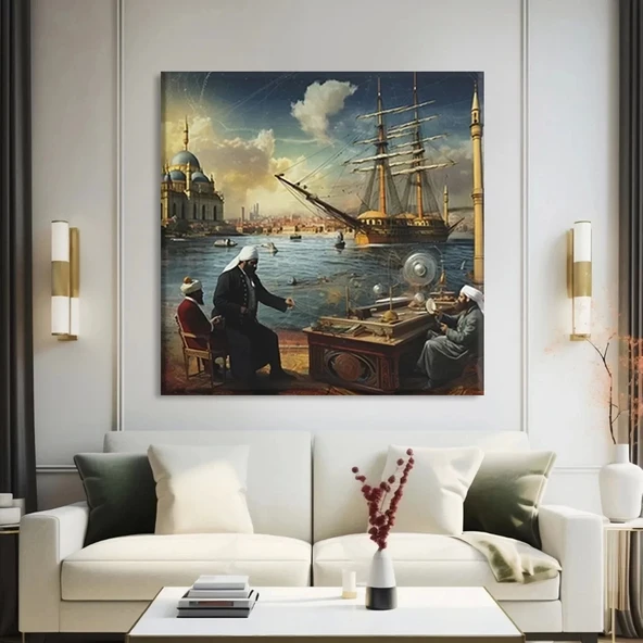 Deniz Feneri Yanında Kanvas Tablo - Resim 2