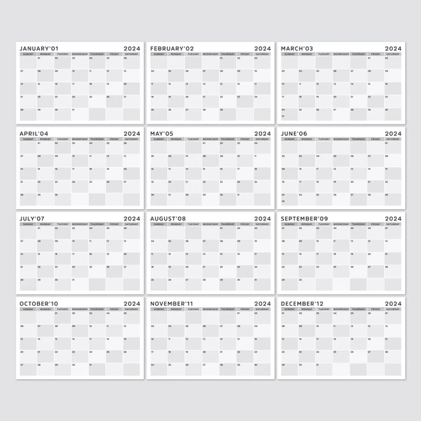 Amerikan Standardı 2026 Masa Takvimi(Pazar Günü Başlangıç),Ahşap Şövale Takvim, Grinin Tonları 2026 Masa Takvimi, Aylık - Resim 6