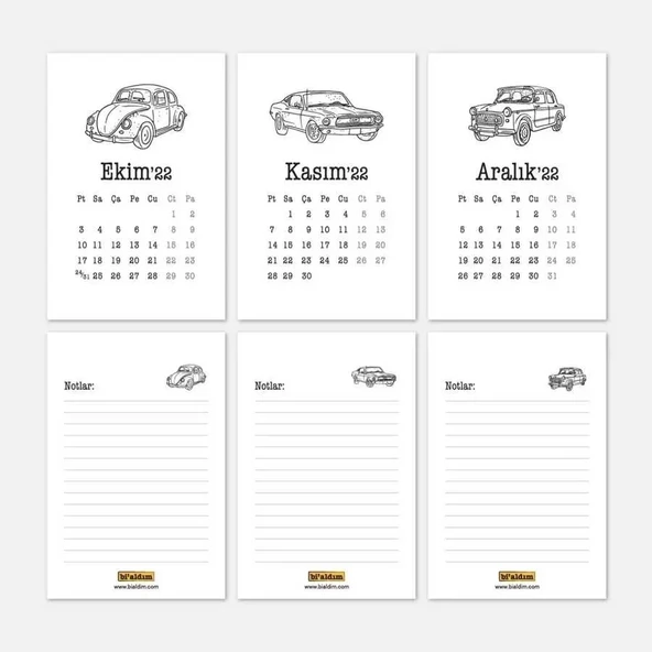 Klasik Arabalar 2026 Takvimi - Masa Takvimi - Resim 6