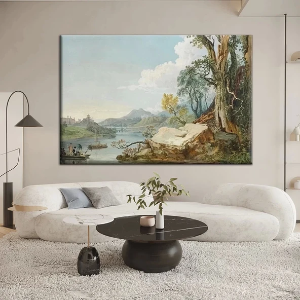 Göl Kenarı Yansımaları Kanvas Tablo ürün görseli