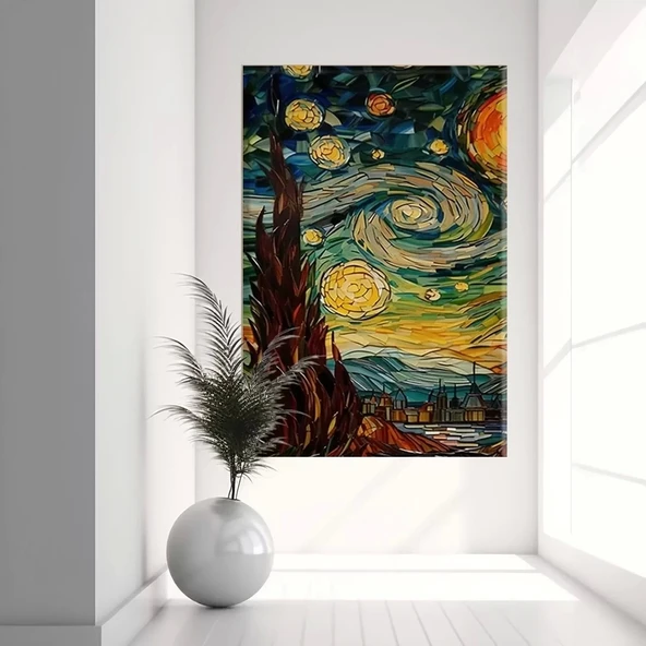 Yıldızlı Gece Görkemi Kanvas Tablo ürün görseli