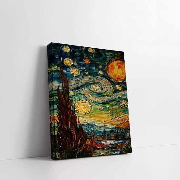 Yıldızlı Gece Görkemi Kanvas Tablo - Resim 3