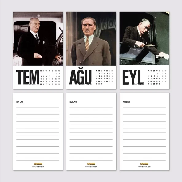 2026 Atatürk Takvimi, Renkli Atatürk Fotoğraflı Takvim, 2026 Takvim, 2026 Masa Takvimi - Resim 5