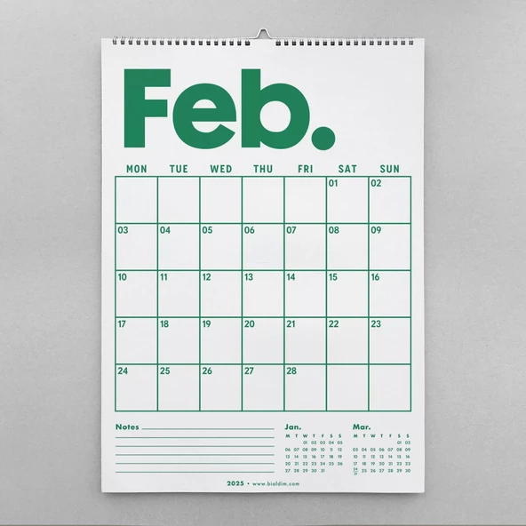 2026 Aylık Planlayıcı Duvar Takvimi, Önceki ve Sonraki Ay Takvim, 33X48 cm & A4 Spiralli Takvim, Canlı Gökkuşağı Renkler - Resim 2