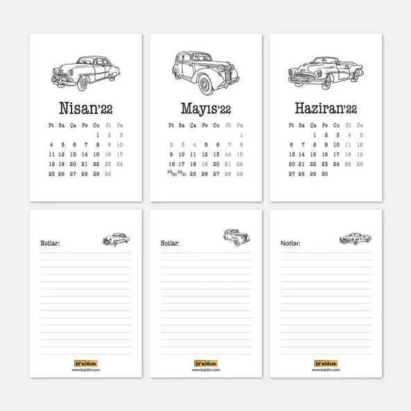 Klasik Arabalar 2026 Takvimi - Masa Takvimi - Resim 4