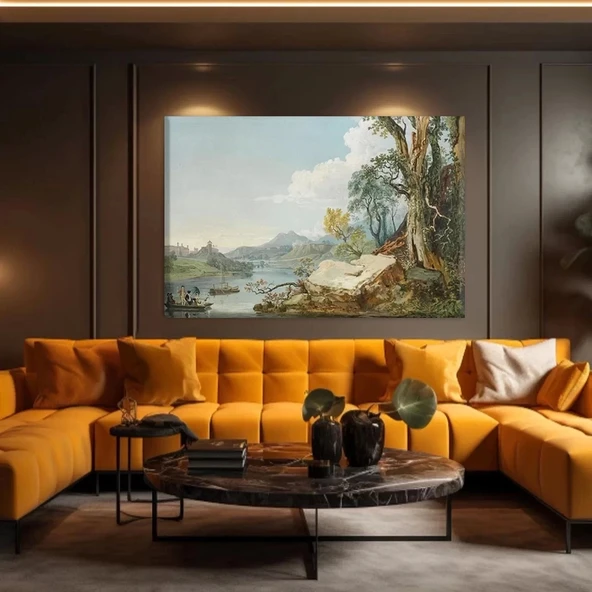 Göl Kenarı Yansımaları Kanvas Tablo - Resim 2