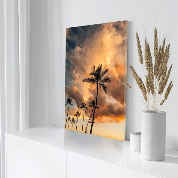 Tropikal Günbatımı Kanvas Tablo - Resim 3