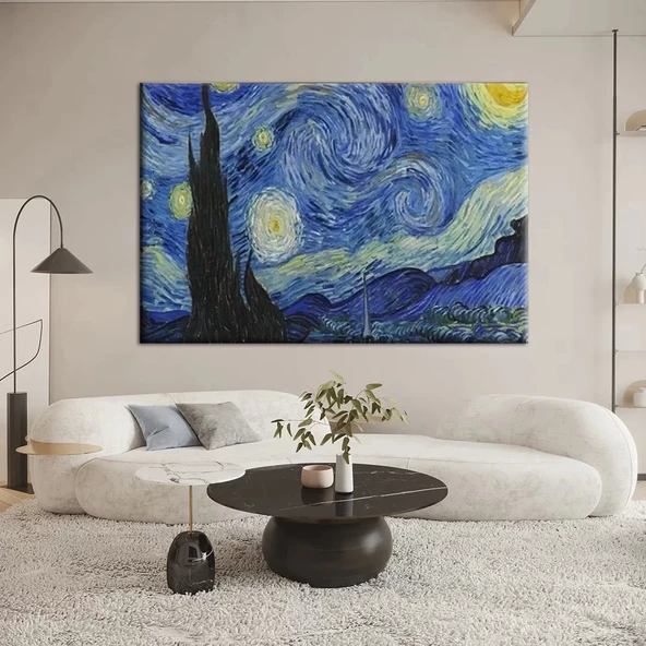 Yıldızlı Gece Kanvas Tablo ürün görseli