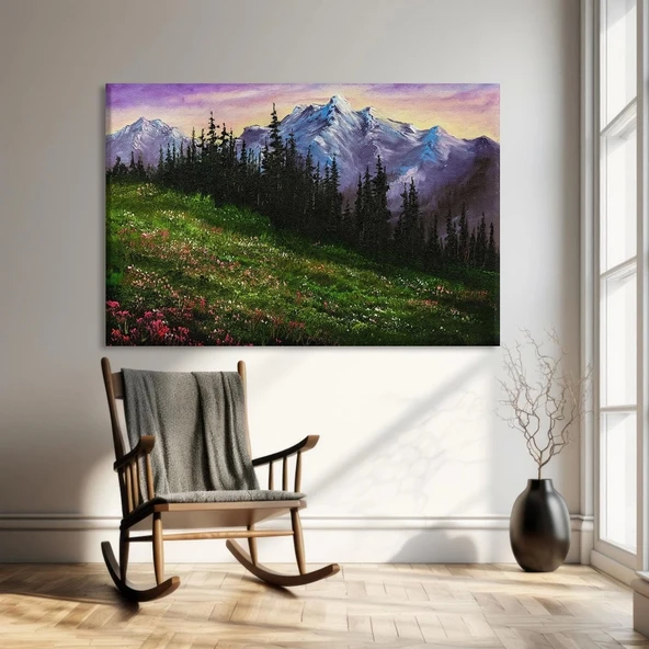 Mor Dağların Arasında Kanvas Tablo ürün görseli