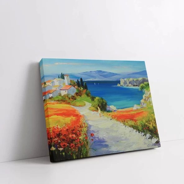 Sahil Yolu Manzarası Kanvas Tablo - Resim 2