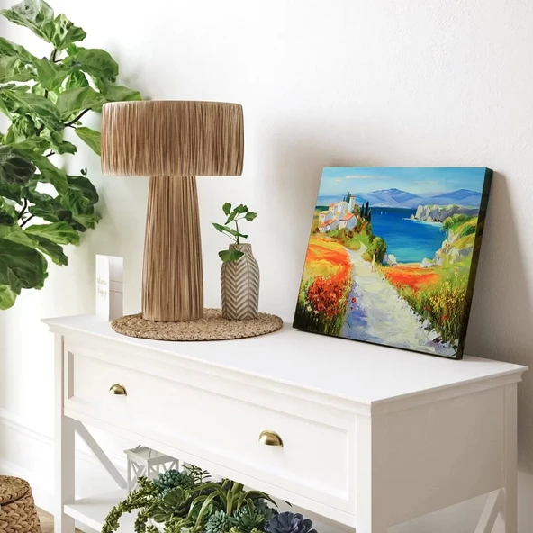 Sahil Yolu Manzarası Kanvas Tablo - Resim 3