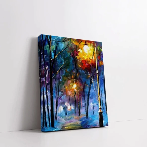 Işıklı Sokaklar Kanvas Tablo - Resim 2