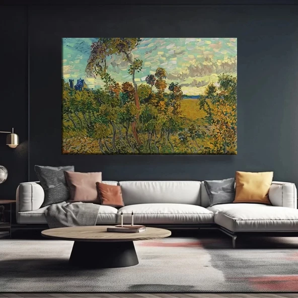 Geceye Doğan Ay Kanvas Tablo ürün görseli