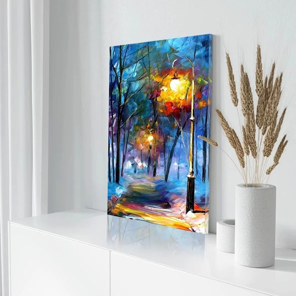 Işıklı Sokaklar Kanvas Tablo - Resim 3