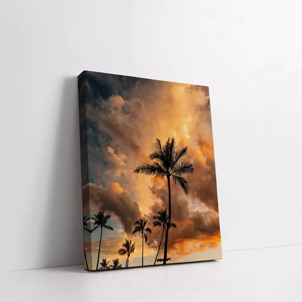 Tropikal Günbatımı Kanvas Tablo - Resim 2