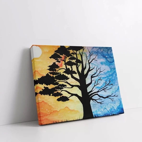 Günbatımı Silüeti Kanvas Tablo - Resim 2