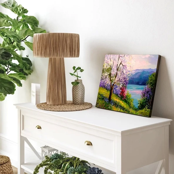 Baharın Uyanışı ve Göl Kanvas Tablo - Resim 3