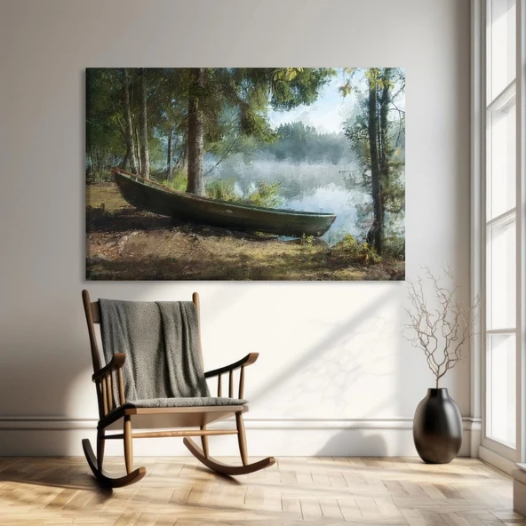 Sisli Nehir Kıyısı Kanvas Tablo ürün görseli