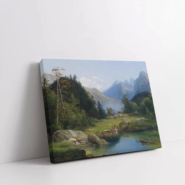 Gökyüzüne Uzanan Dağlar Kanvas Tablo - Resim 2